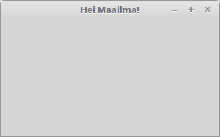 Empty window with a 'Hello World' title